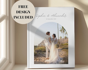 Wedding Gift for Couple | Custom Photo Album Personalized with Names & Date | Printed Hardcover Keepsake Book