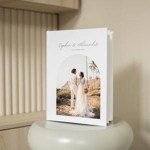 Custom Wedding Photo Album: Printed Hardcover/Linen Keepsake Book with Photo Cover (11x8") image 15