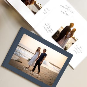 Wedding Guest Book with Photo - Personalized Wedding Album with Couple&#39;s Picture - Custom Sign-in Book for Reception Alternative Guest Book