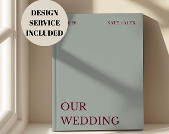 Personalized Wedding Photo Album | Custom Cover Design, Names, Date (A4 Size)