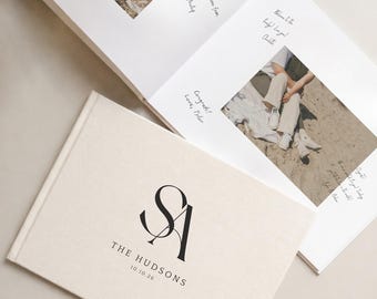Heirloom Wedding Guest Book | Linen Cover | Photos Inside | Keepsake to Pass Down – Fully Designed