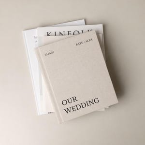 Custom Wedding Photo Album: Printed Hardcover/Linen Keepsake Book with Photo Cover (11x8") image 5
