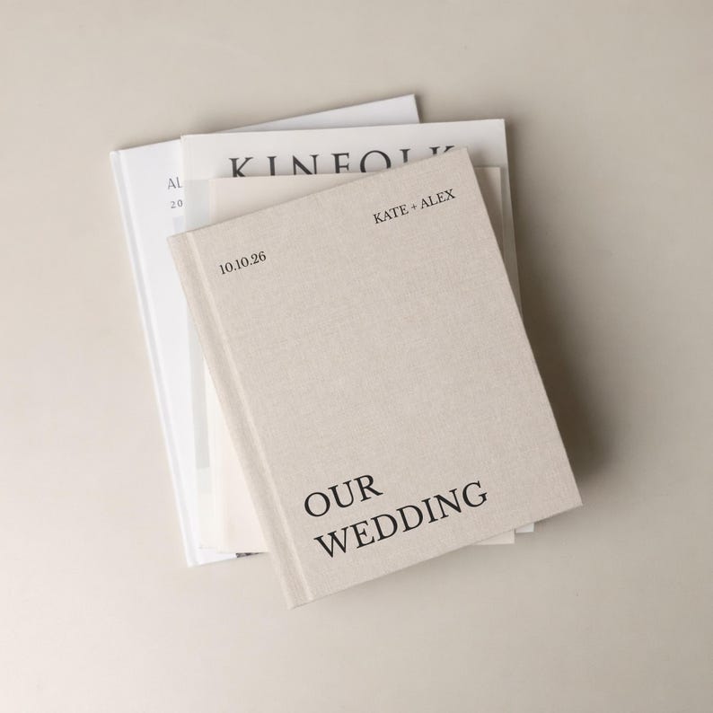 Custom Wedding Photo Album: Printed Hardcover/Linen Keepsake Book with Photo Cover (11x8") image 5