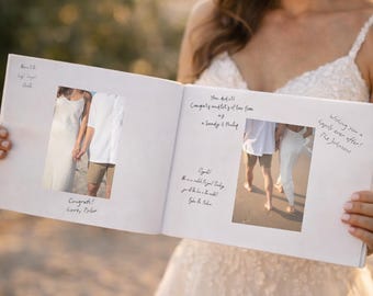 Custom Photo Guest Book: Wedding Reception Keepsake with Engagement Photos
