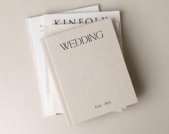Luxury Linen Wedding Coffee Table Book, Custom Photo Album with Layflat or Standard Pages, Premium Keepsake for Newlyweds