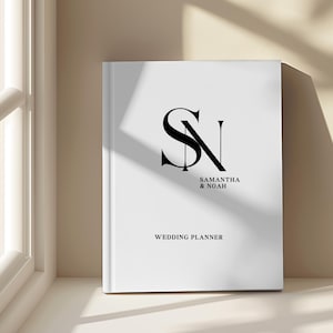 Custom Wedding Planner – Hardcover Book with Monogram and Couple Names