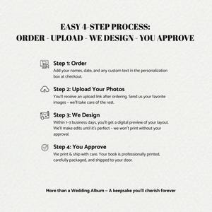 Custom Wedding Photo Album: Printed Hardcover/Linen Keepsake Book with Photo Cover (11x8") image 11