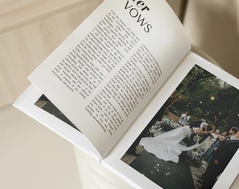 Editorial Wedding Coffee Table Book – Custom Designed, Holds Up to 500 Photos and Your Vows, Hardcover