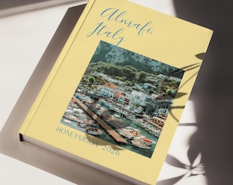 Custom Travel Coffee Table Book with Picture on Cover | Honeymoon Photo Album Personalized Design up to 500 Pictures