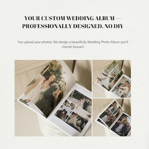 Custom Wedding Photo Album: Printed Hardcover/Linen Keepsake Book with Photo Cover (11x8") image 2