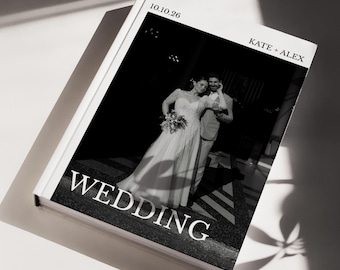 Coffee Table Photo Album – 200 Pages, 500 Photos Thick Editorial Wedding Photo Book with Design Service