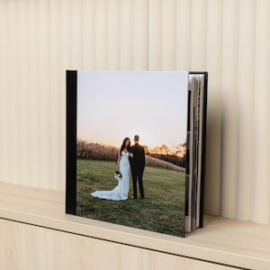Custom Layflat Wedding Photo Album: Photo Cover & Leather Back