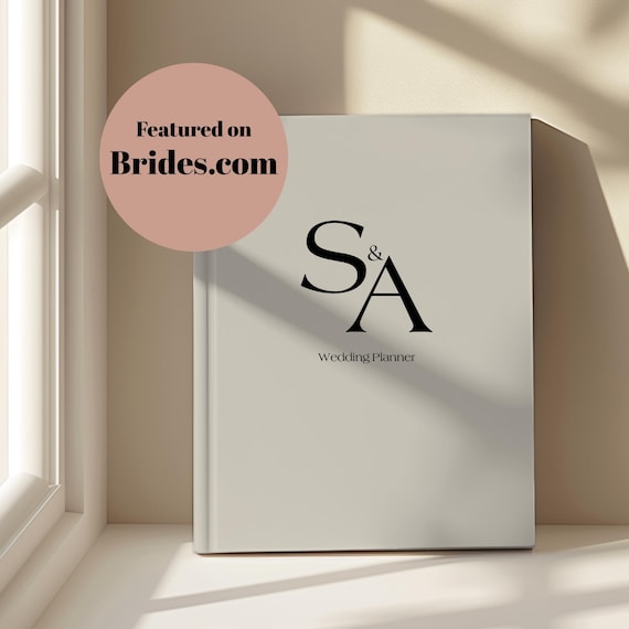 Personalized Hardcover Wedding Planner Book: Engagement Gift for Bride with Initials/Monogram