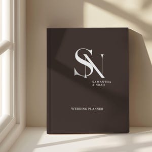 Wedding Planner Gift for Bride – Personalized Hardcover Planning Book in Chocolate Brown