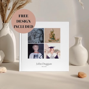 Personalized Tribute Album – Memorial Photo Book to Honor and Remember Someone Special - Custom Memorial Photo Book for Funeral or Wake