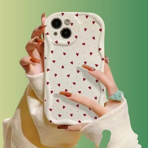 Heart Pattern Phone Case, Wavy iPhone Case, Cases For iPhone X 11 12 13 14 15, Y2K Phone Case, Soft Phone Case, Puffy Phone Case