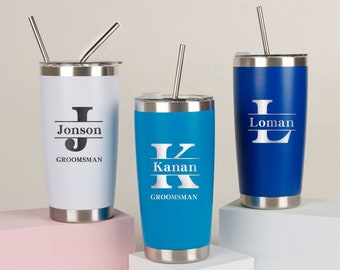 Gepersonaliseerde Groomsman Gift, Best Man Gifts, Custom 20oz Tumbler RVS cups, Bachelor Party Gift, Cadeau voor Grooms mannen