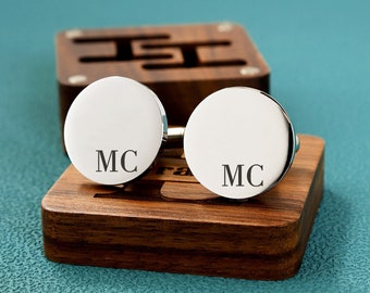 Personalized Engraved Groomsmen Gifts，Engraved Box Optional, Cufflinks for Men Groom, Custom Grooms man Gift Best Man Cufflinks