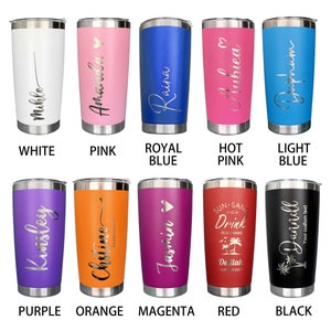 Personalized Beach Tumbler for Girl's Trip, Vacation 20 OZ Tumblers, Girls Weekend Gift, Laser Engraved Cups, Stainless Steel Mug image 6