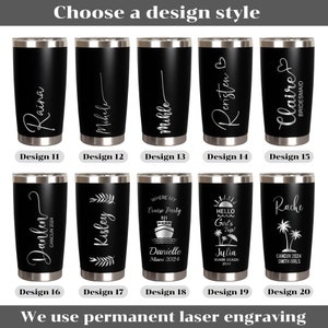 Personalized 20 OZ Tumbler, Custom Travel Mug, Laser Engraved Tumbler, Stainless Steel water cups, Insulated Tumbler, Bridesmaid Tumbler image 9