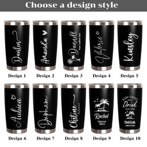 Personalized 20 OZ Tumbler, Custom Travel Mug, Laser Engraved Tumbler, Stainless Steel water cups, Insulated Tumbler, Bridesmaid Tumbler image 8