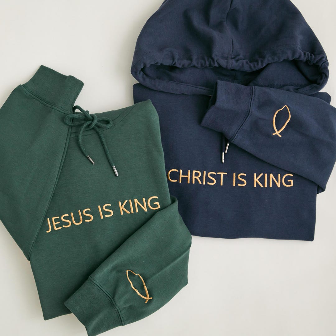 Felpa con cappuccio Jesus Is King, abbigliamento cristiano, felpa