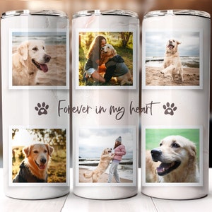 Dog Memorial Photo Tumbler Template, Add Your Own Photo Tumbler Wrap PNG, Pet Memorial Picture Tumbler Template, 20 oz Skinny Tumbler