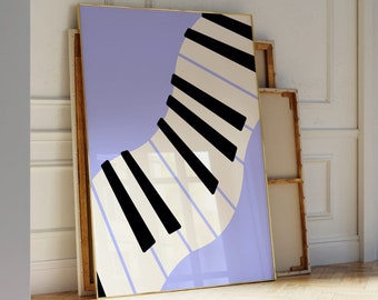 Piano Keys Poster: Modern Music Room Wall Art (Digital Download)