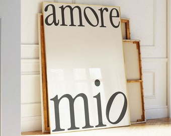 Amore Mio Print, Vintage Typography, Romantic Decor (Digital Download)