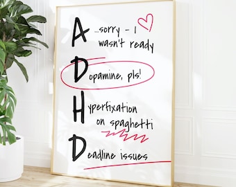 Funny ADHD Poster – Neurodiversity Printable Wall Art (Digital Download)