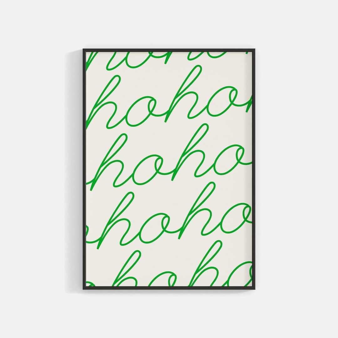 Christmas Printable Wall Art Ho Ho Ho Print Santa Claus - Etsy