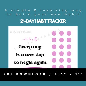 21-Day Habit Tracker Printable | Minimalist Daily/Weekly Habit Tracker | PDF Digital Download | Daily Habit Builder Digital Progress Tracker