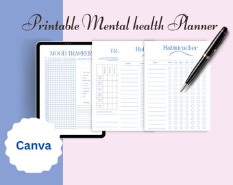 Mental Health Journal Printable bullet journal mood tracker anxiety tracker bullet journal pdf digital therapy wellness journal