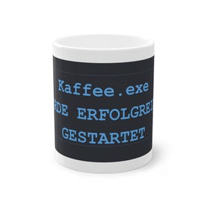 Fajny kubek programisty z coffee.exe został pomyślnie uruchomiony – prezent dla programistów