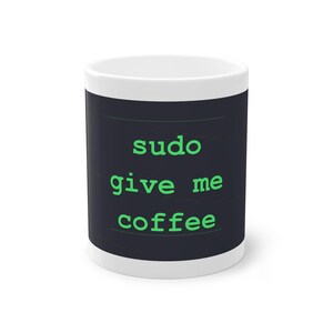 Coole Linux Tasse Sudo Give Me Coffee - Geschenk für Linux-User 330ml Keramik Kaffeebecher Spruch IT Admin Developer