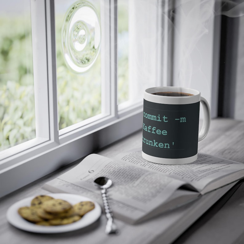 Funny programmer mug Git Commit Coffee Drinking - Gift for developers image 6
