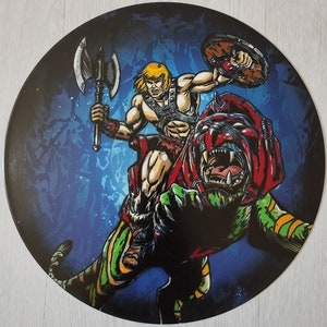 He-Man Vintage /Retro Cartoon TV Fan Regalo especial Upcycling Disco de vinilo personalizado Arte de pintura original