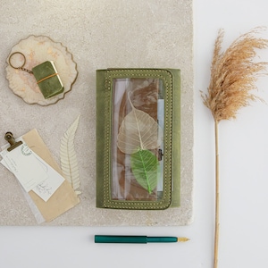 Trifold leather cover "Areti" for PaperTessDesigns, Sterling Ink planner , handmade cover,Travellers notebook