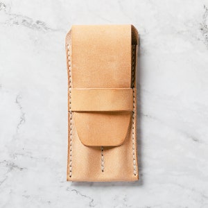 Astuccio in pelle per due penne stilografiche, portapenne stilografiche