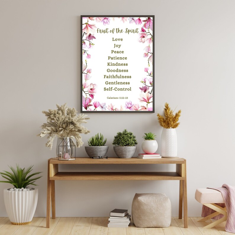 Christian Bible Verse Wall Art Fruit of the Spirit Galatians - Etsy