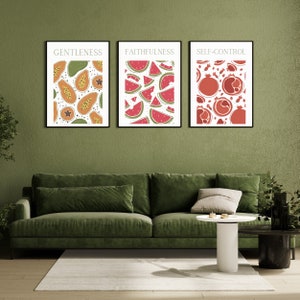 Set of 9 Fruit of the Spirit Wall Art Printable, Bible Verse Print ...