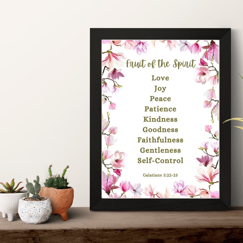 Christian Bible Verse Wall Art Fruit of the Spirit Galatians - Etsy