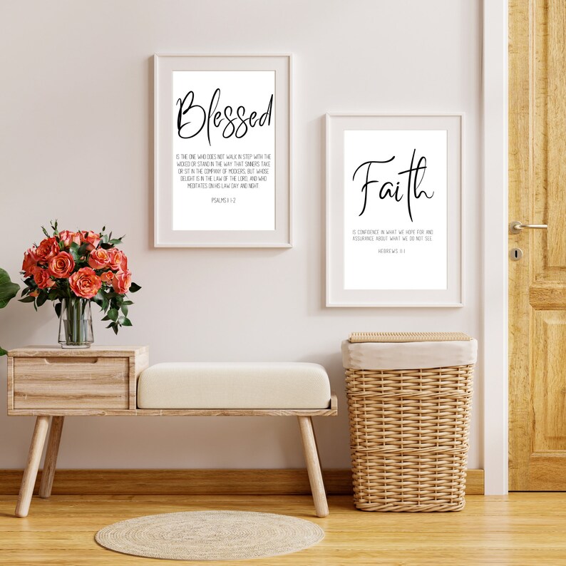 Christian Wall Art Printable Christian Decor Bible Verse Etsy