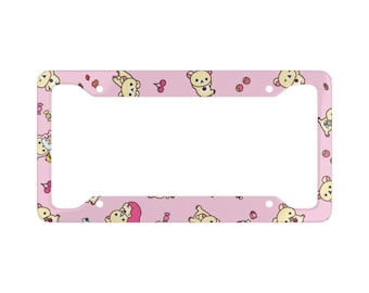 Rilakkuma Korilakkuma Kiiroitori Pink License Plate Frame Kawaii