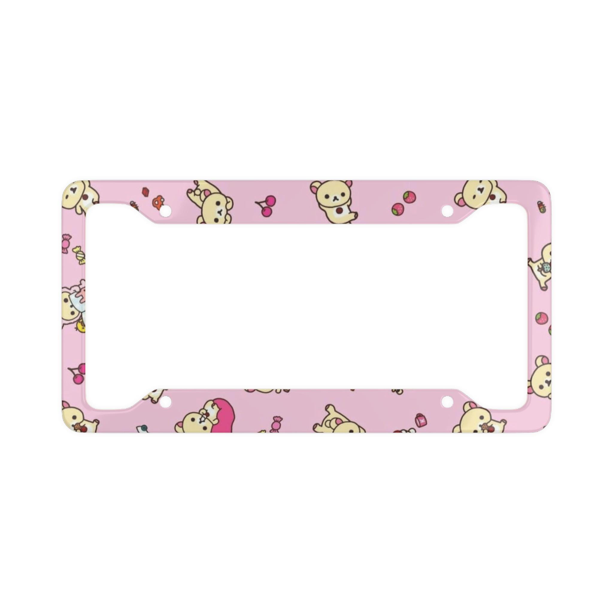 Rilakkuma Korilakkuma Kiiroitori Pink License Plate Frame Kawaii