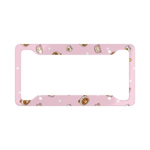 Rilakkuma Korilakkuma Kiiroitori Pink License Plate Frame Kawaii