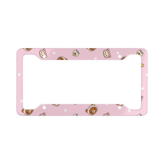 Rilakkuma Korilakkuma Kiiroitori Pink License Plate Frame Kawaii