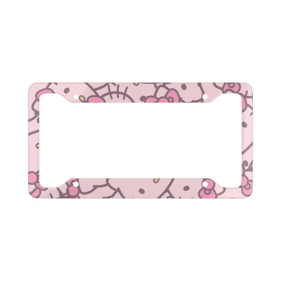 Hello Kitty Pink License Plate Frame Kawaii Cute - Etsy