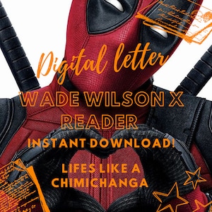Wade Wilson, carta de consuelo digital de Deadpool, carta de personaje de consuelo POV, personaje de consuelo del universo marvel, carta reconfortante, imprimible.