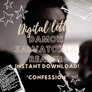 Damon Salvatore Digitaler Brief Liebesgeständnis, sofort download, Liebesbrief, the vampire diaries Brief, PDF-download, printable.